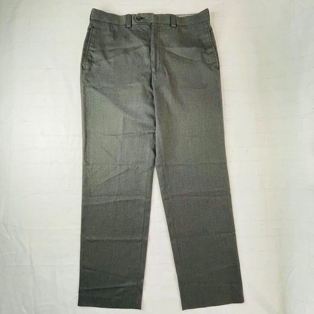 Lauren Ralph Lauren Dress Pants Mens 33 Gray Flat Front Slim Fit Suit Pants (34)